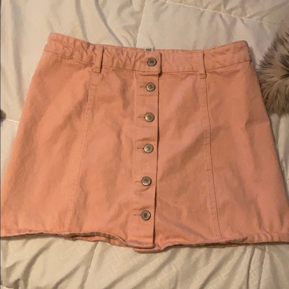 light pink jean skirt